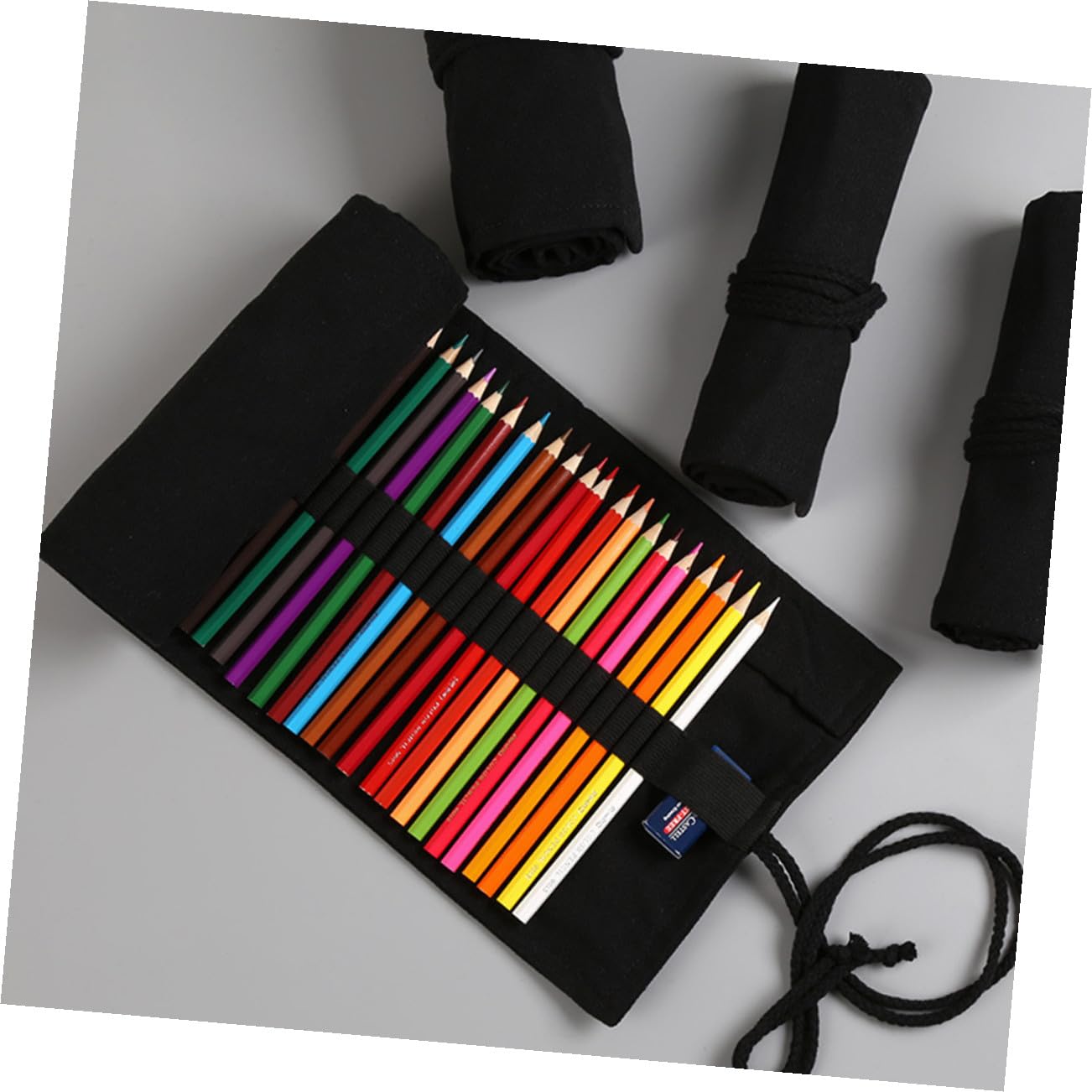 Didiseaon 3 Pezzi Portamatite Con Rotelle Custodia Portamatite In Tela Colorata Chic Astuccio Con Capacità Avvolgibile In Tela Custodia Per Matita In Speciale Scatola Per