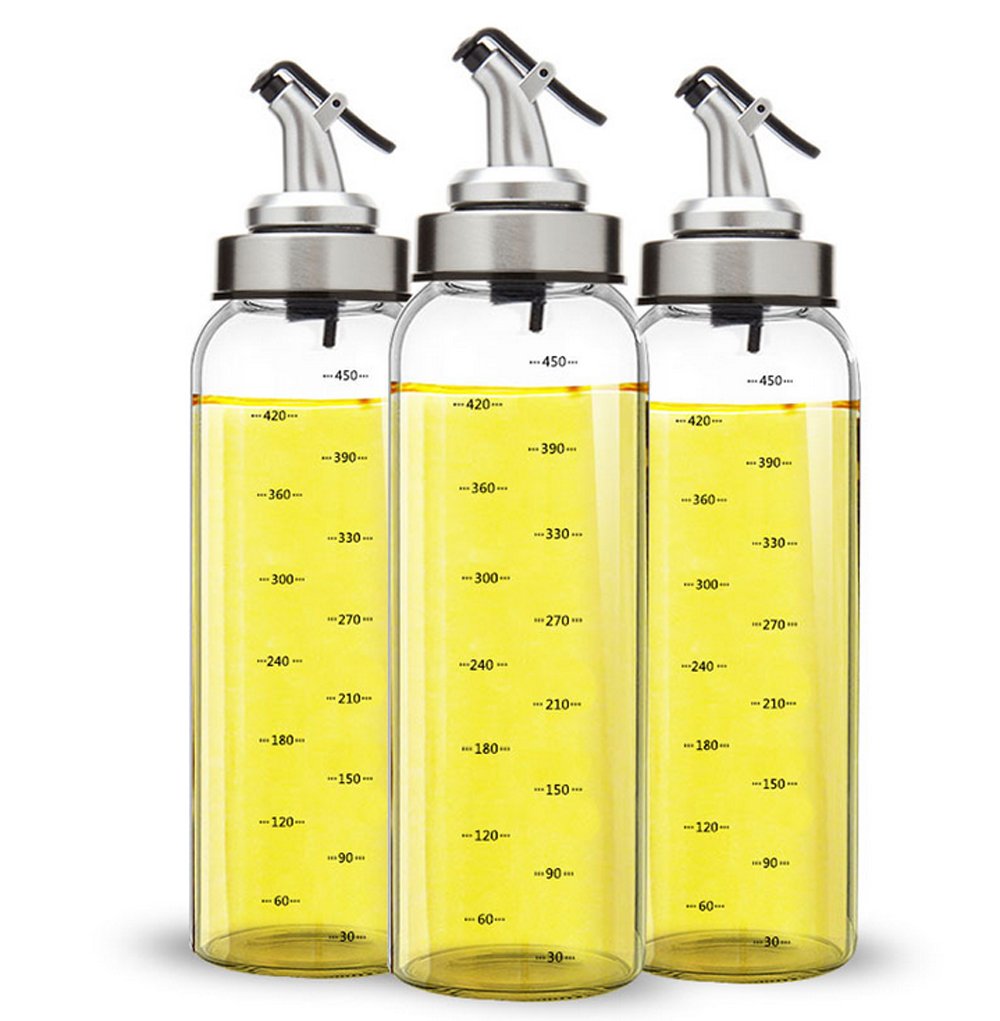 enduo Dispensador de Aceite de Oliva y vinagre-170 ml oz Botella de Vidrio Transparente para condimento