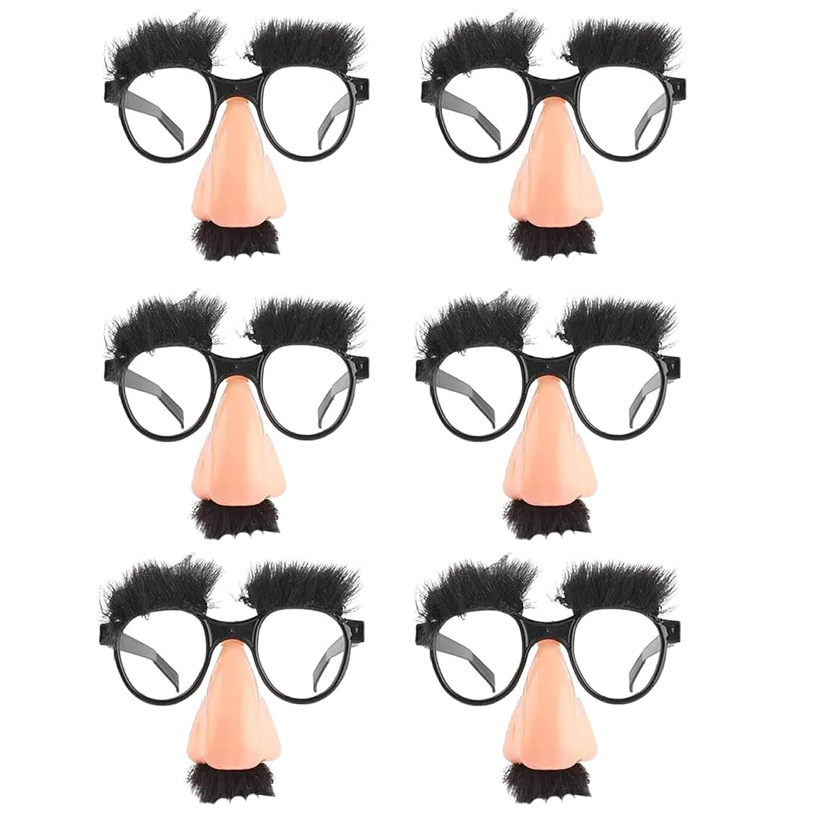 EujRcf 6 Pcs Halloween Disguise Fake Nose And Mustache Glasses