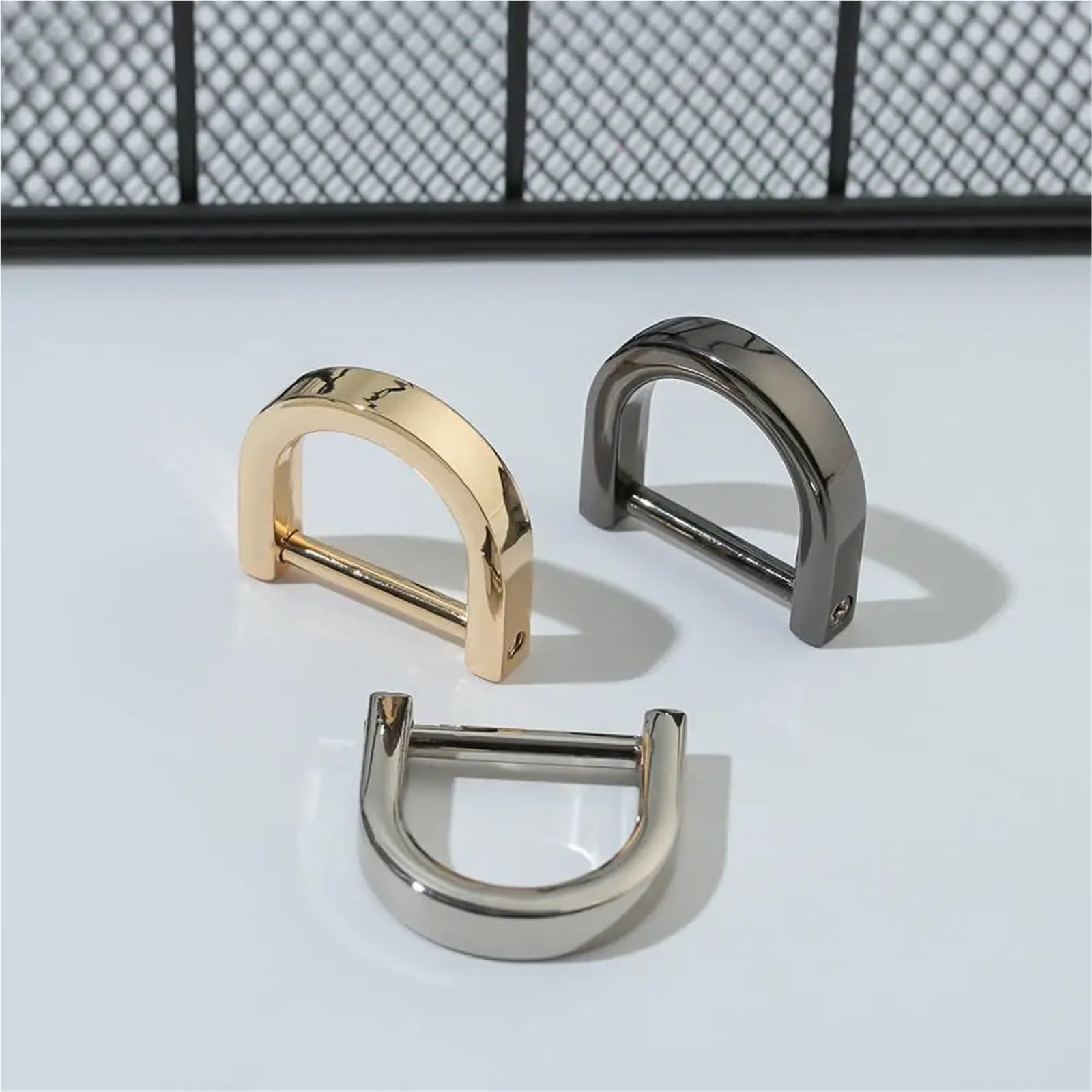 Protezioni angolari in metallo, 60/150 pezzi, staccabili, con anello a D, con fibbia ad anello a D, per tracolla, tracolla, maniglia e tracolla (oro, 60 pezzi, 19 mm)