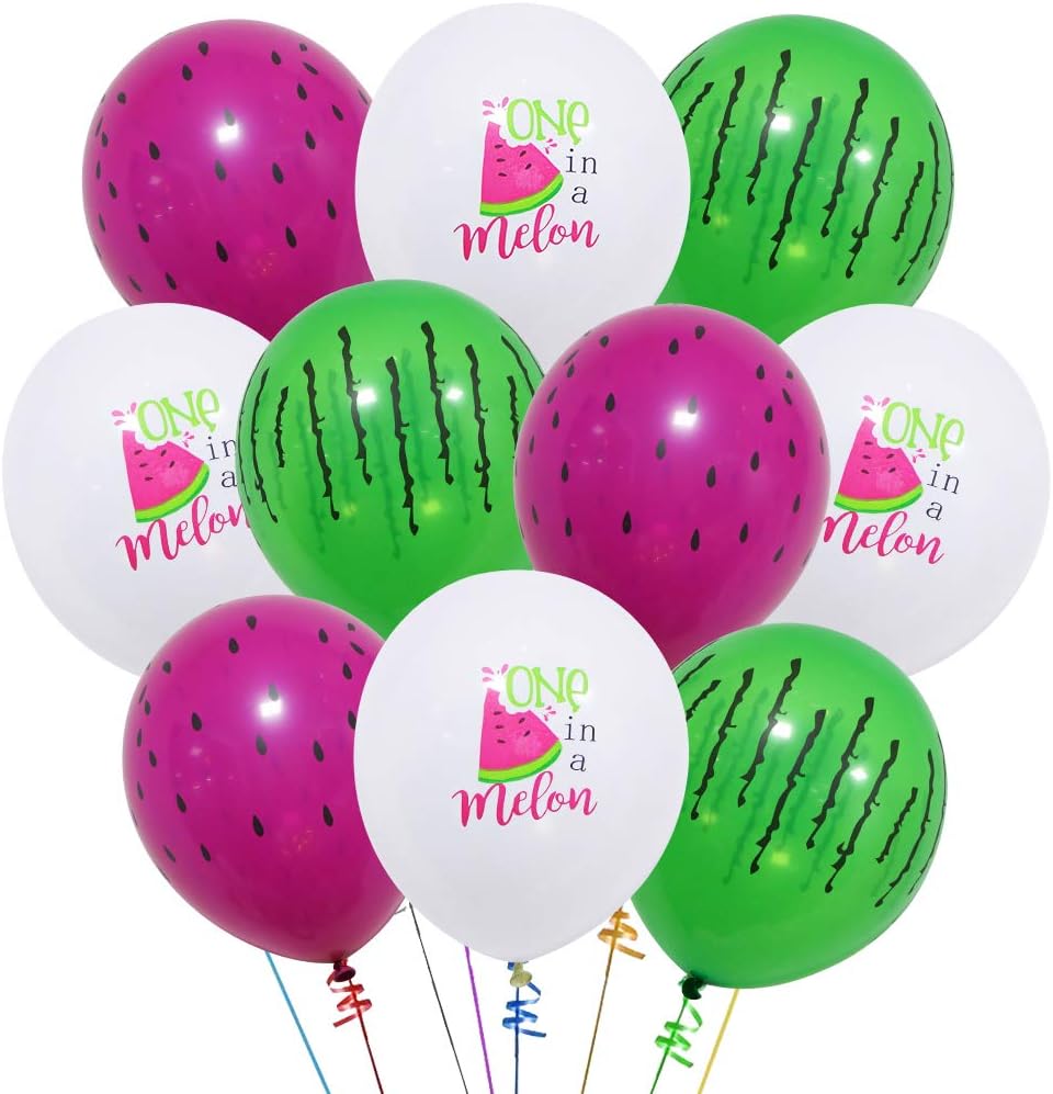 45 Pcs One In A Melon Watermelon Balloons Boy Girl baby 1ST Birthday Party Supplies, Red Green Matermelon Latex Balloons for Kids First Bday Party Decorations Baby Shower Watermelon Theme Party Decors