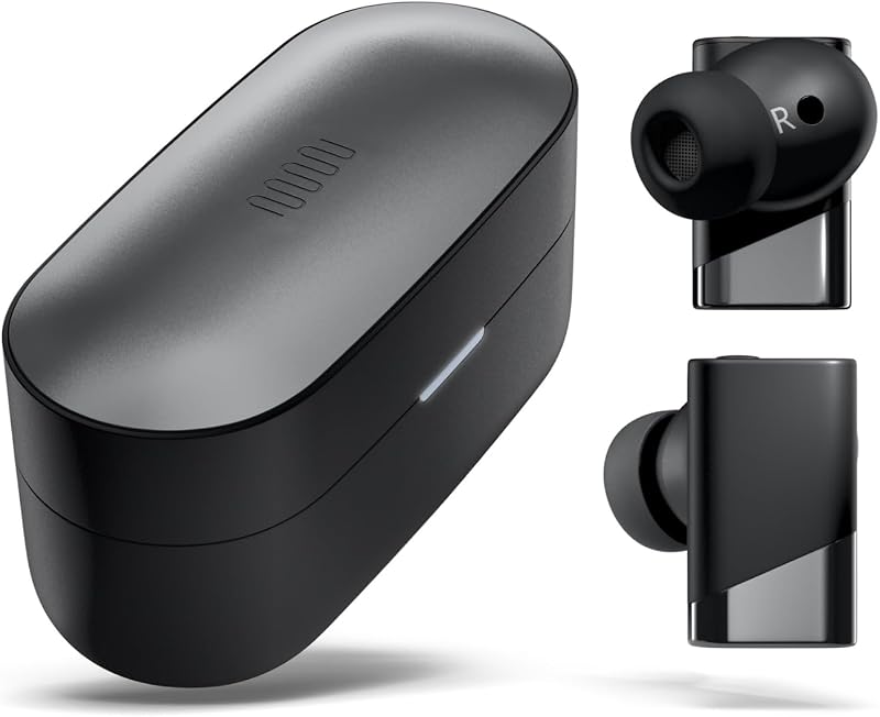 auriculares inalámbricos Status Pro X, controlador de parlante triple, audio de alta resolución con LDAC, ANC de 52 dB, 6 micrófonos con formación de haz con VoiceLoom AI para llamadas más claras (aleación negra)