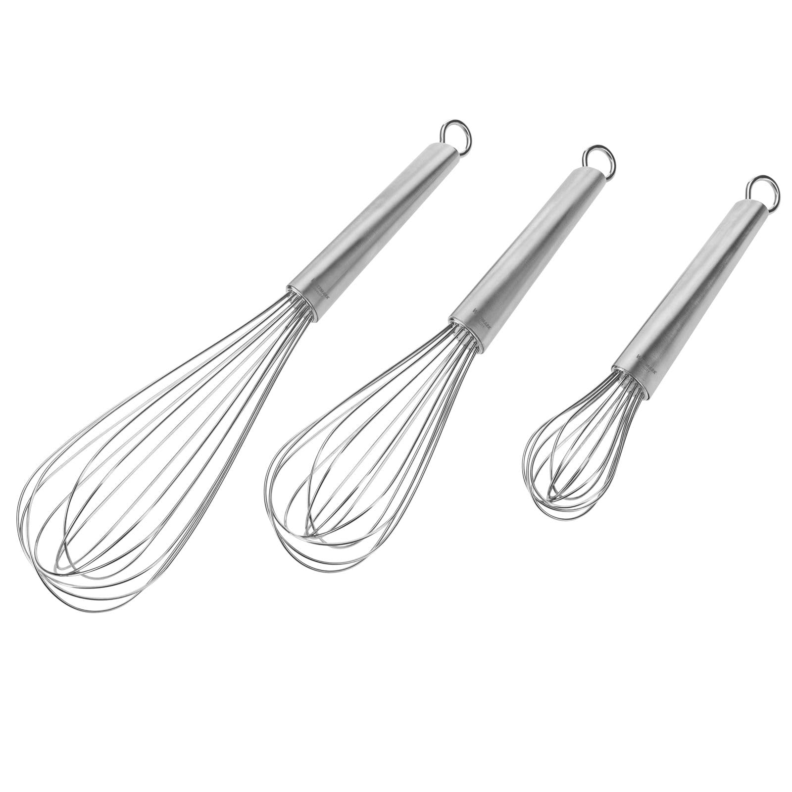 Westmark Glory 3–piece Whisk Set – Length: 1x 20 cm, 25 cm, 30 cm Each, Stainless Steel – Silver, 184422E6
