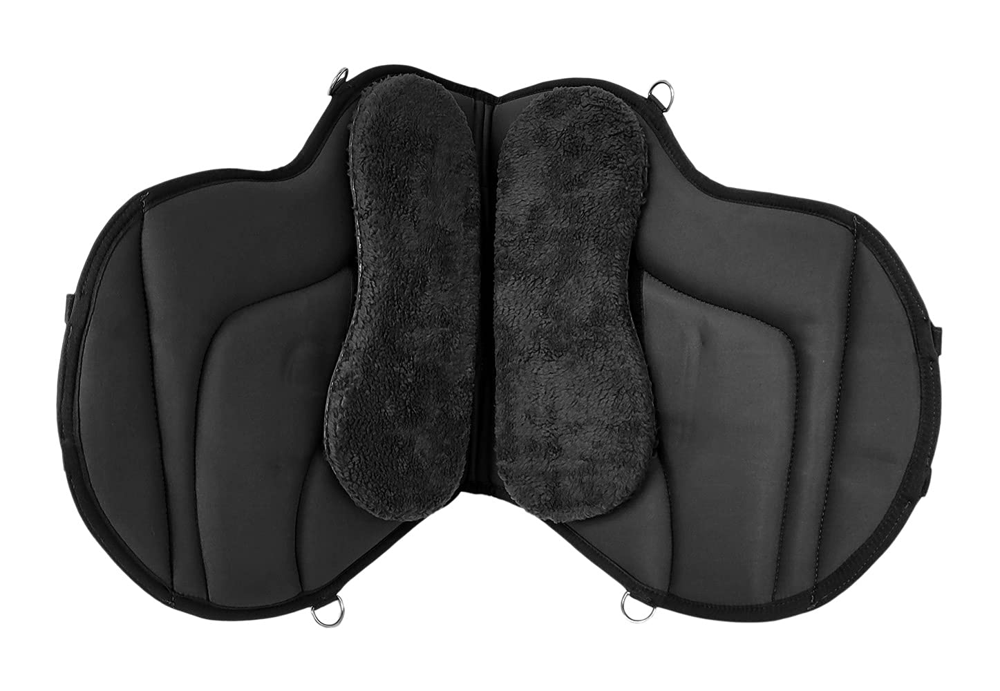 A&M Reitsport Reitpad, Bareback Pad mit Klettkissen, baumloser Sattel 1060, Neu, Farbe:Schwarz