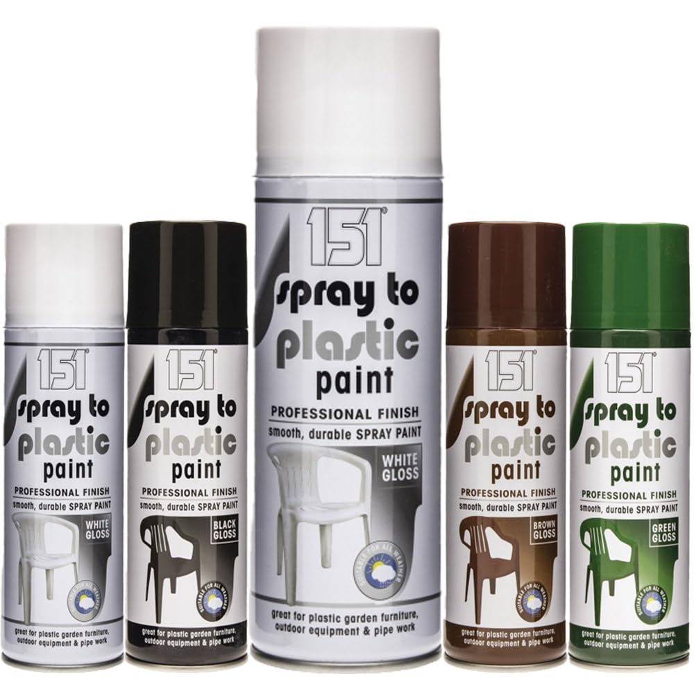 Classic Signature - 1 x Plastic White Spray Paint 400ml 151 Aerosol Spray used for Metal Wood and Plastic and Glass Finish Home