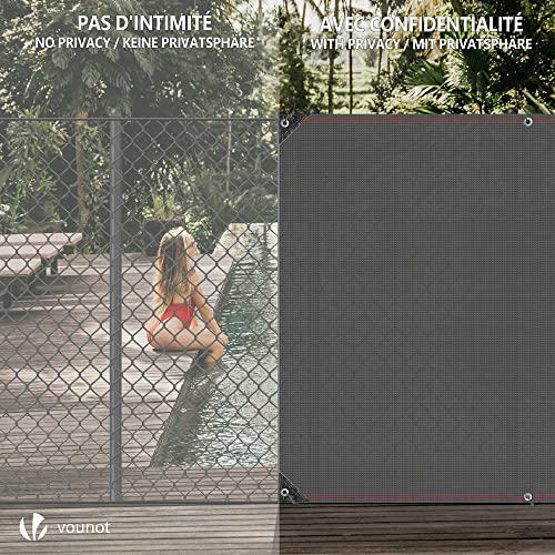 Image of VOUNOT Privacy Netting 6' x 33' Garden Screening 230 GSM HDPE Shading Net, 95% Shading Rate UV-Resistant, Tear-Resistant Windbreak Fencing with Holes and Cable Ties, Gray
