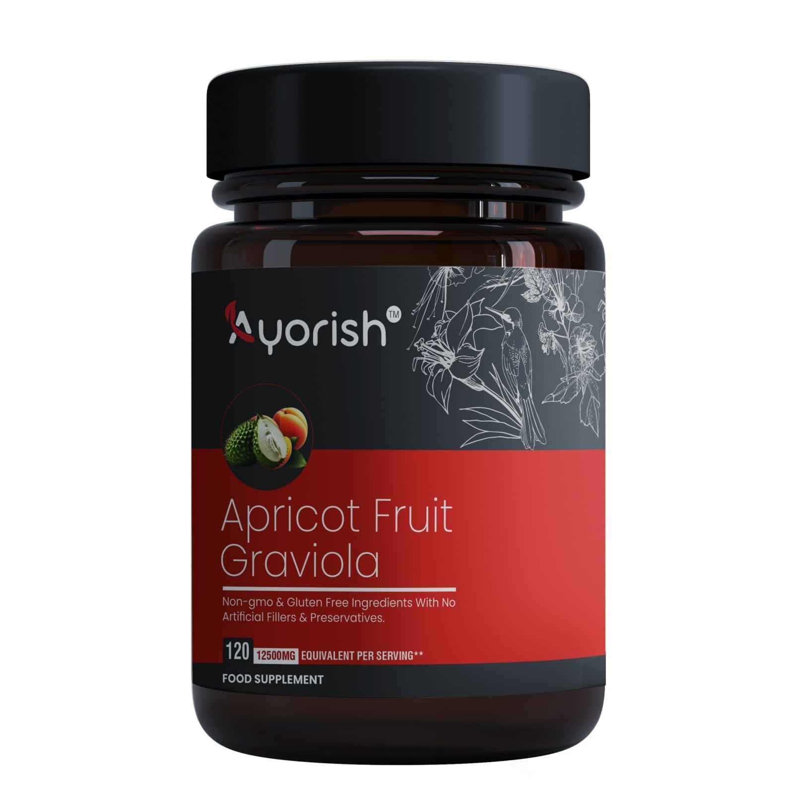 Apricot Fruit Graviola Fruit Extract Capsule 1000 mg Serving (120 Count)