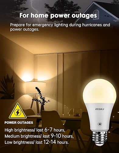 Miniatura 5 de Bombillas LED recargables con batería de respaldo con control remoto funciona con pilas bombillas de emergencia para el hogar cortes de energía y