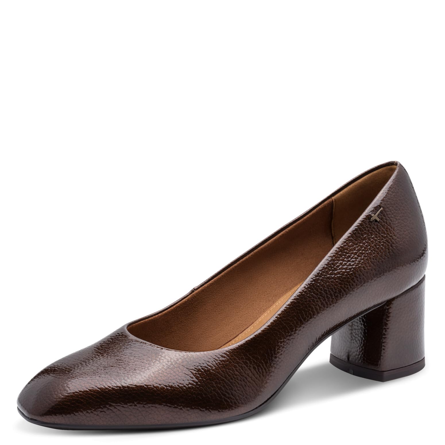 Tamaris Women's Court Shoes with Block Heel, Brown (Brown Patent), 37