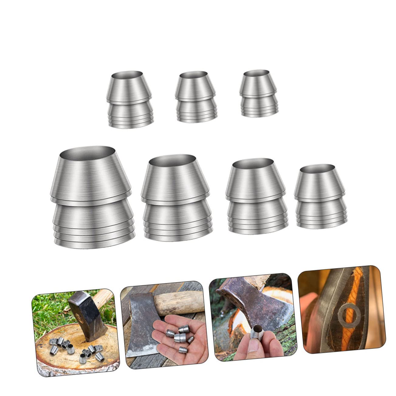 DOITOOL 40 Pièces Cales De Renforcement Acier Pour Manche De Marteau Et Outils - Fixation Solide