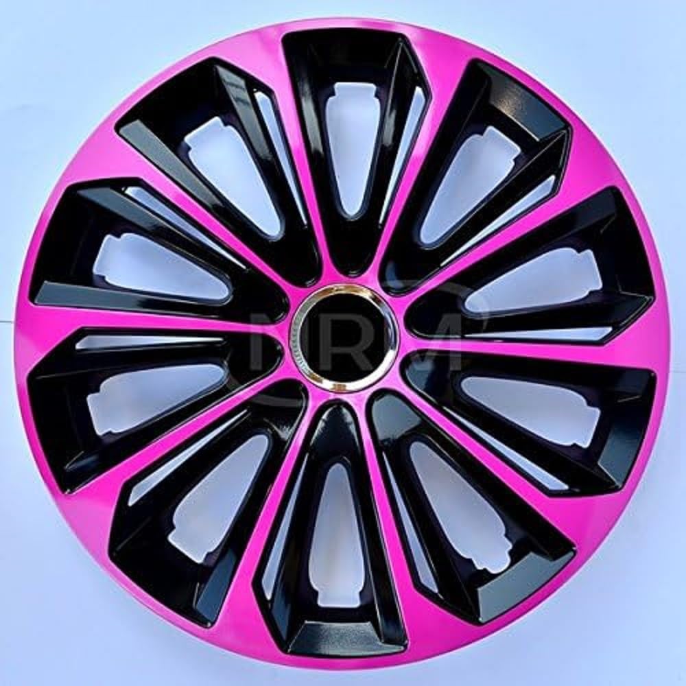Copricerchio extra strong rosa, nero 15 pollici, set da 4 pezzi