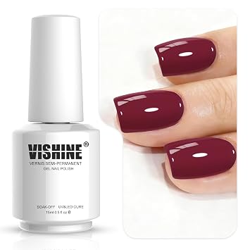 Vishine Gelpolish Professional Manicure Salon UV LED Soak Off Gel Nail Polish Varnish Color Dark Red1336