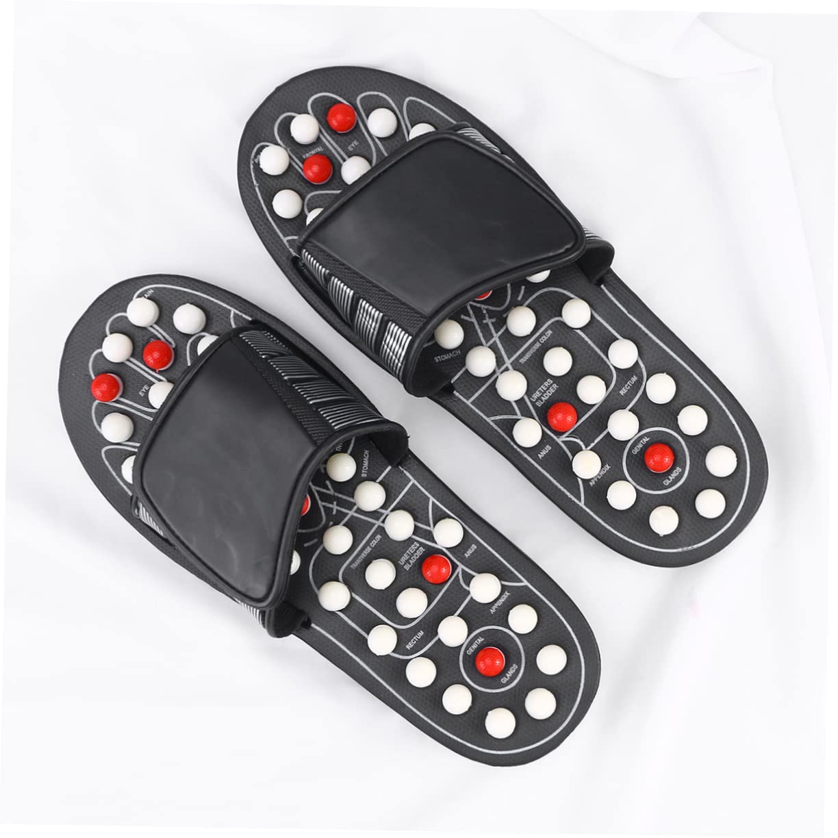 GARVALON Sandalen Für Fußmassage Akupunktur-massageball Für Männer Und Frauen Plantarfasziitis-linderung Tai Chi Gossip-design Größe 42–43