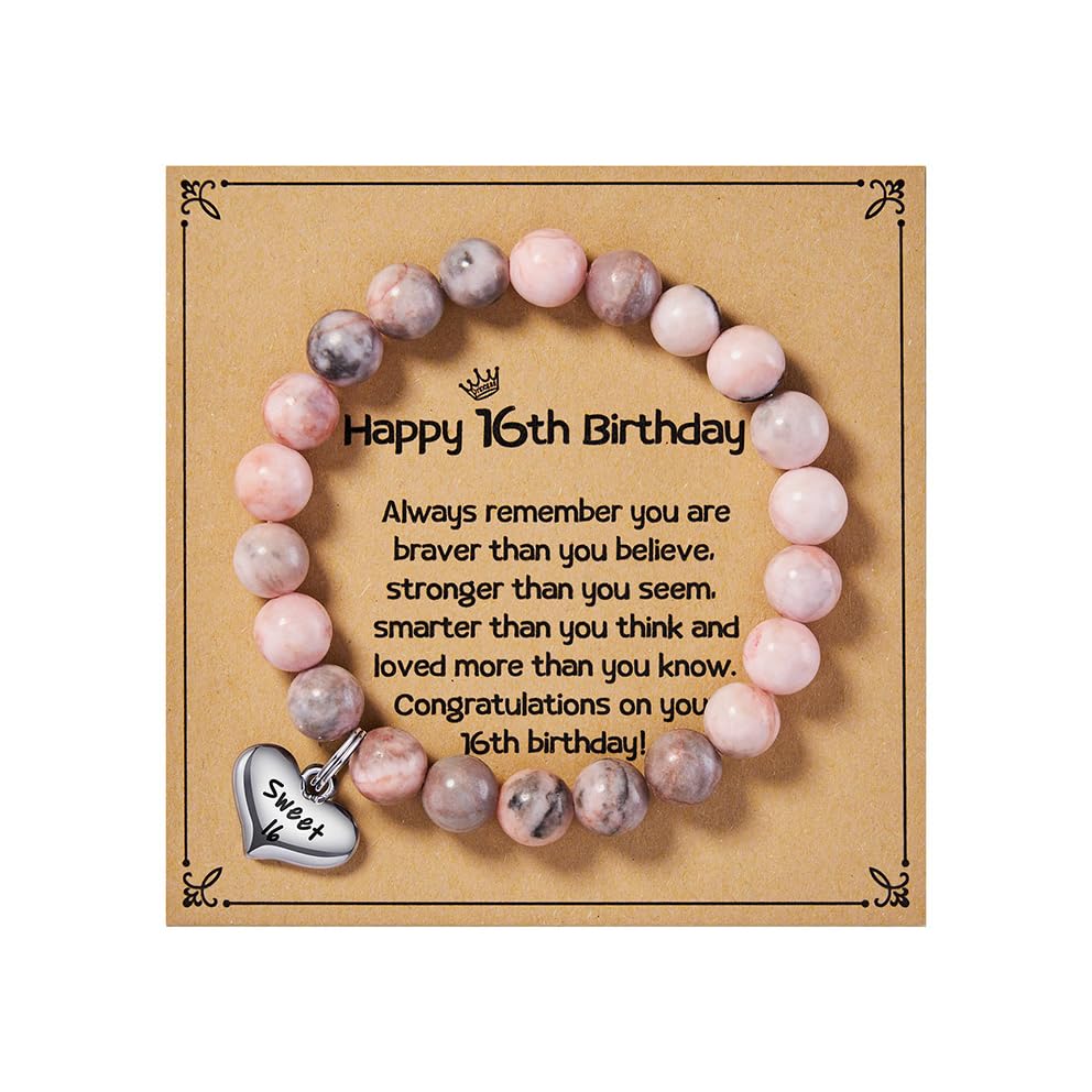 Image of MIXJOY Happy Birthday Gifts for Women, Birthday Braided Beads Bracelet Gifts for Turning Age Daughter Granddaughter Niece