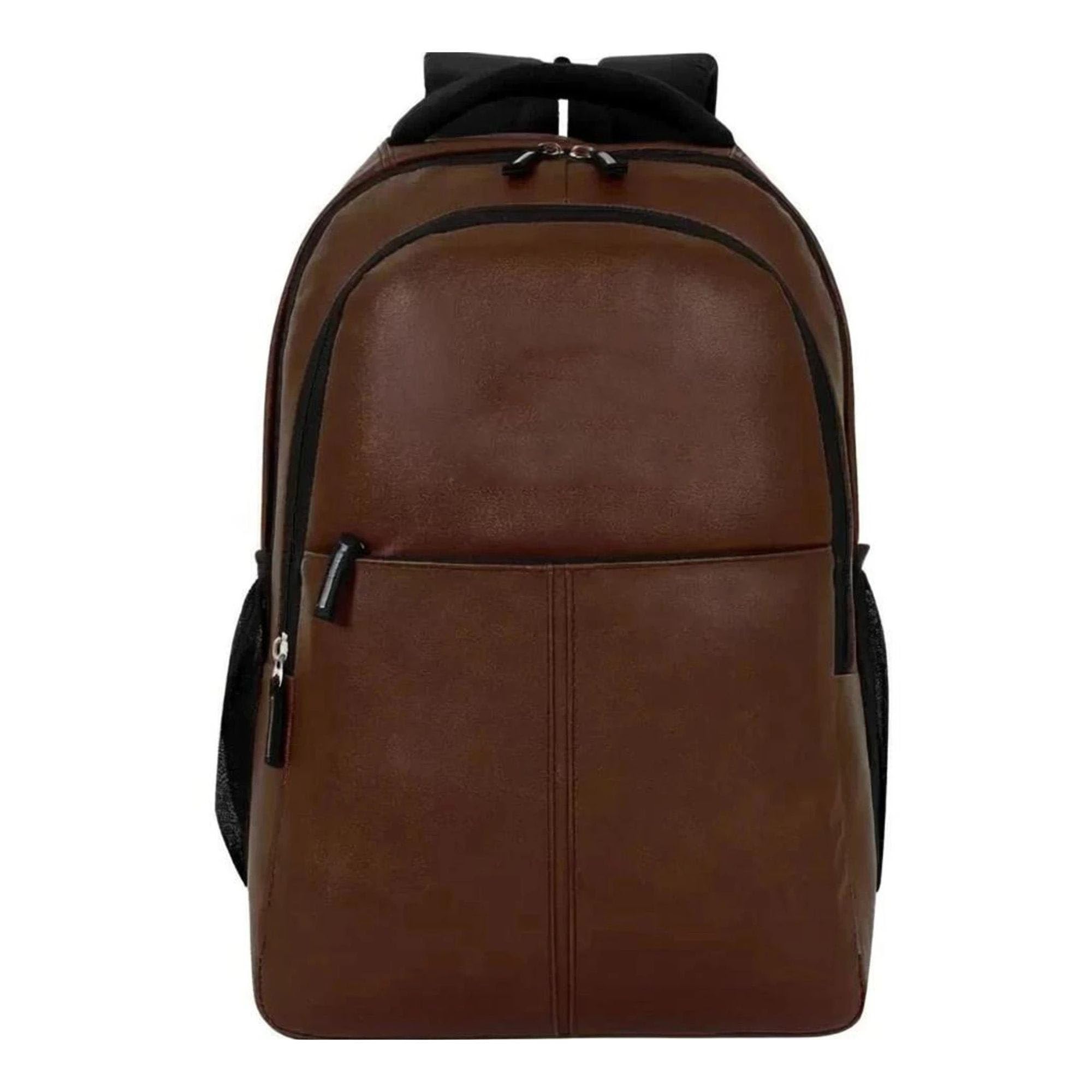 30L Vegan Leather Laptop Backpack for Men & Women | Fits 15.6 Inch Laptop | Water Resistant Office Business Travel Bag | College Casual Backpack with Multiple Compartments-image-22