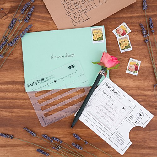 Letter Envelope Addressing Stencil - Template Ruler Guide For Perfectly Even Addressing- Compatible With All Letters (2 Pack) - Great For Sending Thank You Cards, Valentines Day, Birthday, And Holiday #TOP5