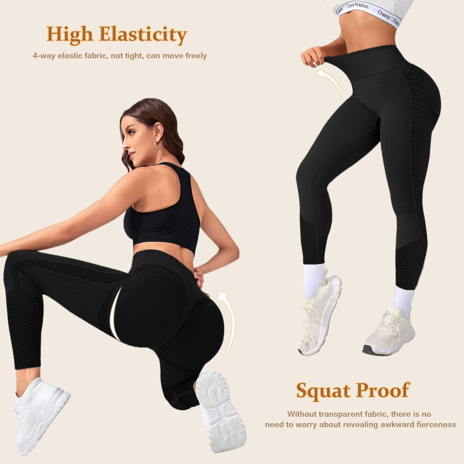 Damskie legginsy sportowe Push Up Booty Scrunch Legginsy wyszczuplające spodnie na siłownię z wysokim stanem matowe bezszwowe legginsy antycellulitowe joga fitness