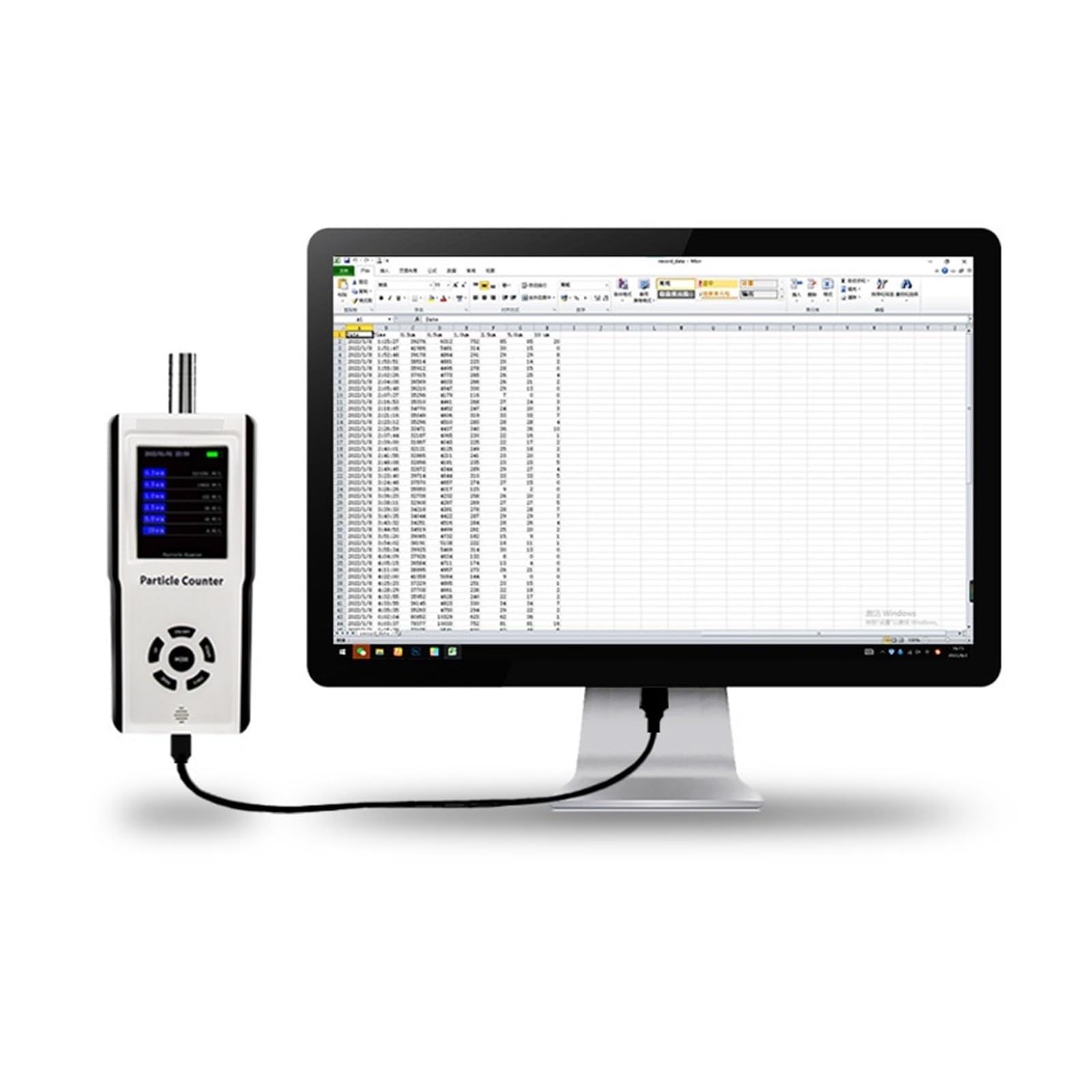Luftqualität Messgerät, PM2.5Exportdaten Sechs Kanäle Staubpartikel mit Druck Luftqualitätsmonitor Tragbarer Detektor Staubpartikelzähler, für Home Office Schule Hotel