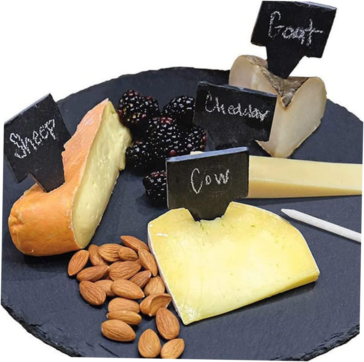 Stone Cheese Label Toppers for Cakes with Pencils