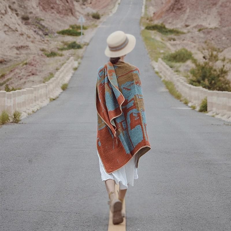 Bufanda otoño-invierno con capa térmica y diseño retro engrosado 3