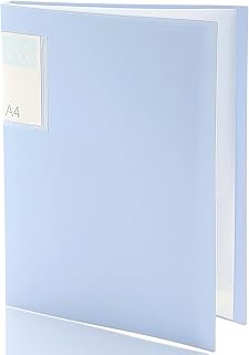 Pastel Binder with Clear Plastic Sleeves, 30 Pockets, Display 60 Pages, Portfolio Presentation Folders for Documents, Recipe, Art, Certificate, Letter/A4 Size, 1 Pack - Blue
