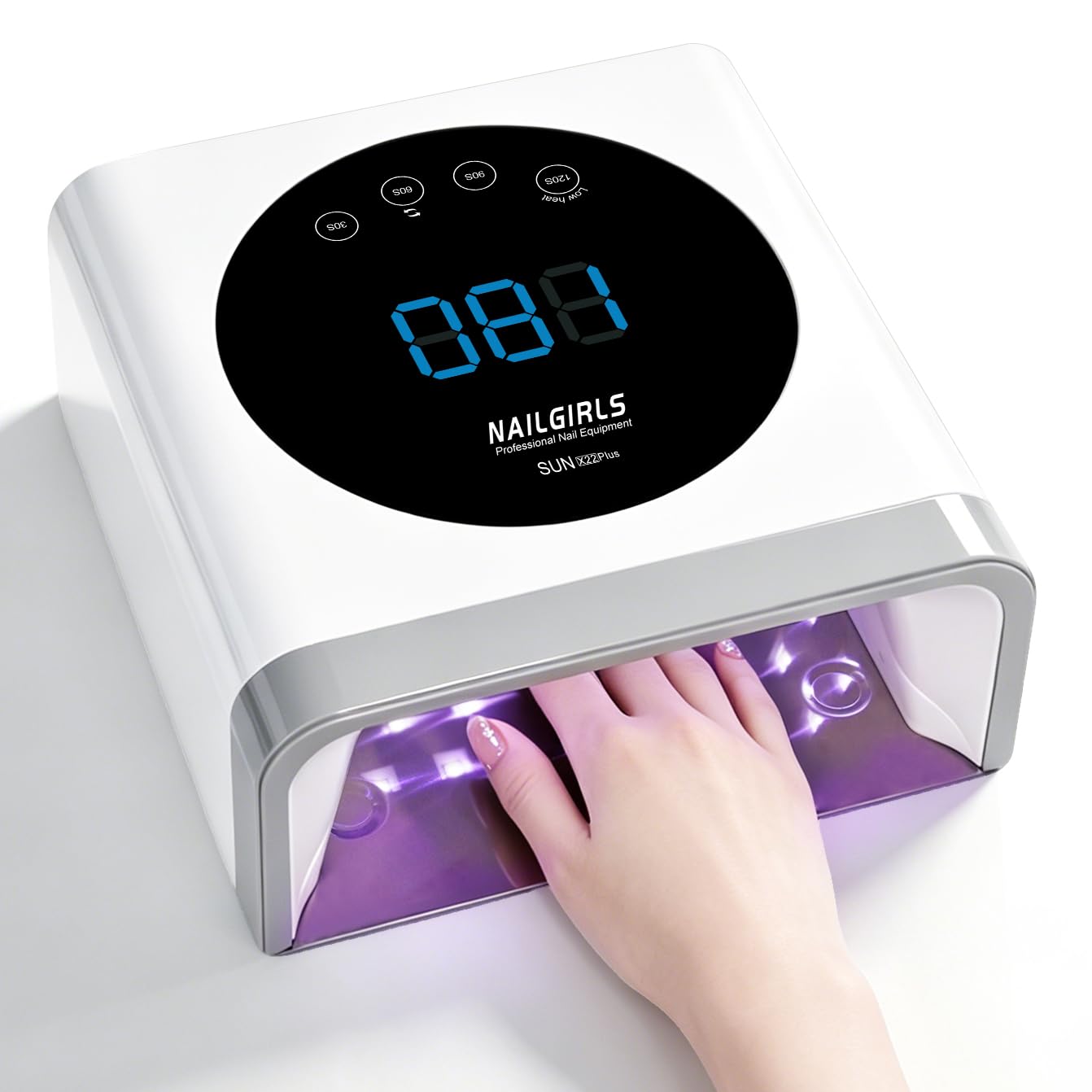 NAILGIRLS Professional UV Nail Lamp, Large Space for Long Nails, Fast Curing Gel Polish Light, Touch Screen, 4 Timer 30/60/90/120s, Infrared Sensor, Salon and Home Use, Gift for Women, Manicurist White