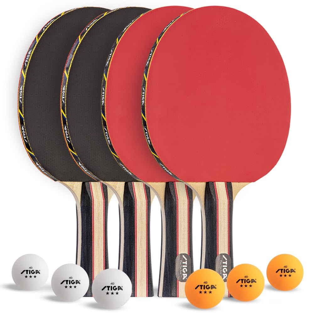 Amazon | STIGA パフォーマンス 4人用 ピンポンパドル 4個セット