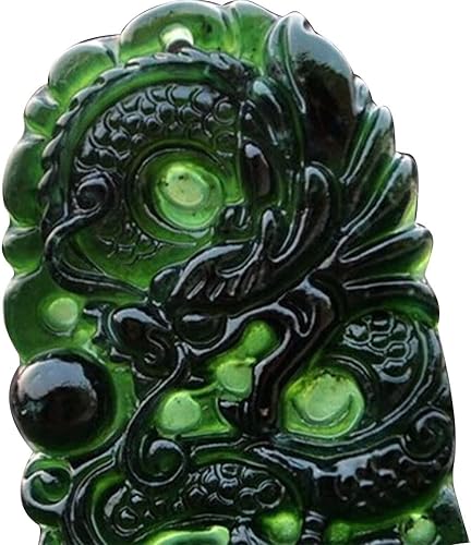 Vista 7 de Xuyuan Jade Dragon Necklace - Dragon Necklaces Jade Pendant Carving Technique Chinese Dragon Fortune Amulet Women Fashion Jewelry