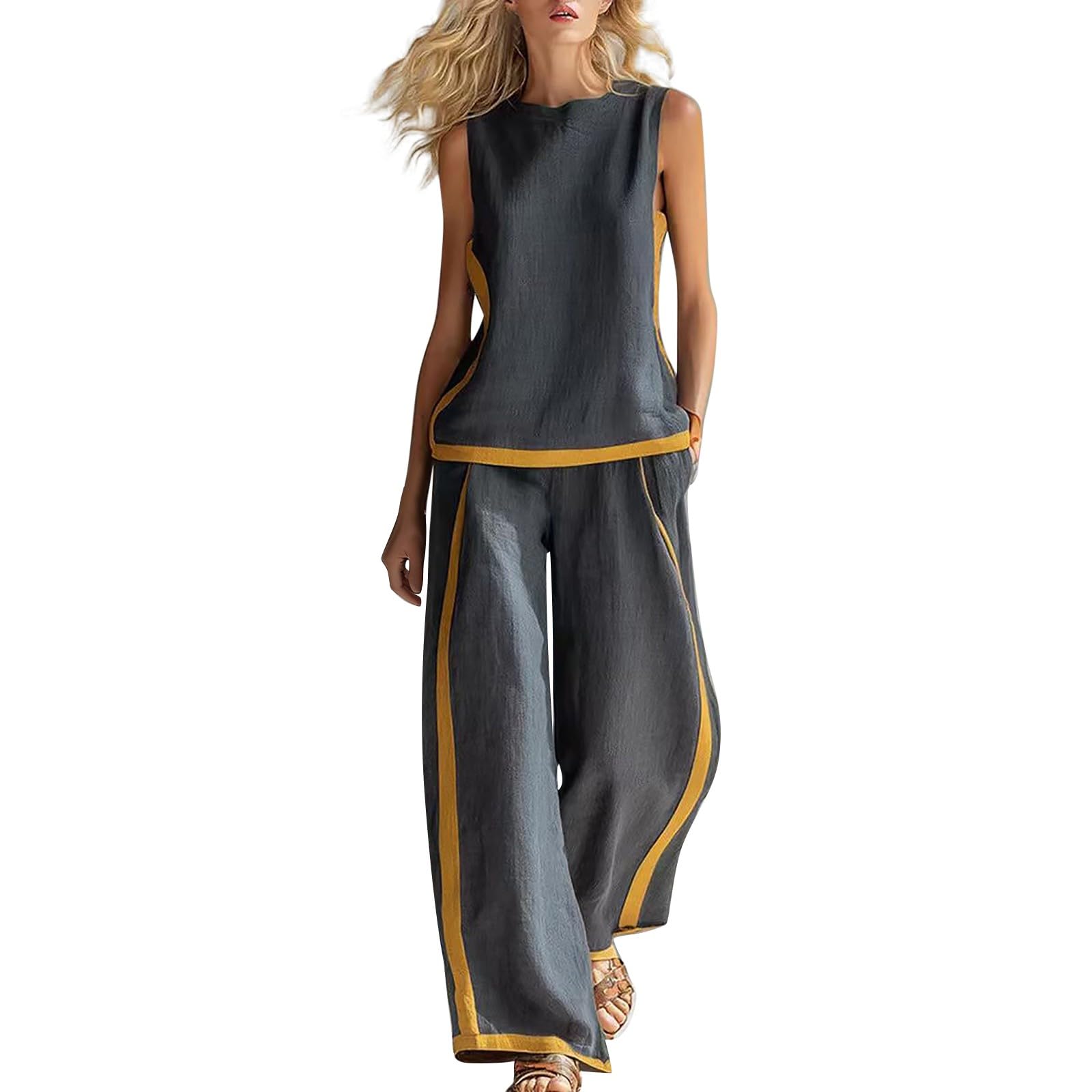 Conjunto Mujer Dos Piezas Casual Chandal Completo Tejido y Pantalones Suelto Cmodo Moda De Pijama Saln Deportivoconjunto Mujer Pantalon y topEntallado estilizado