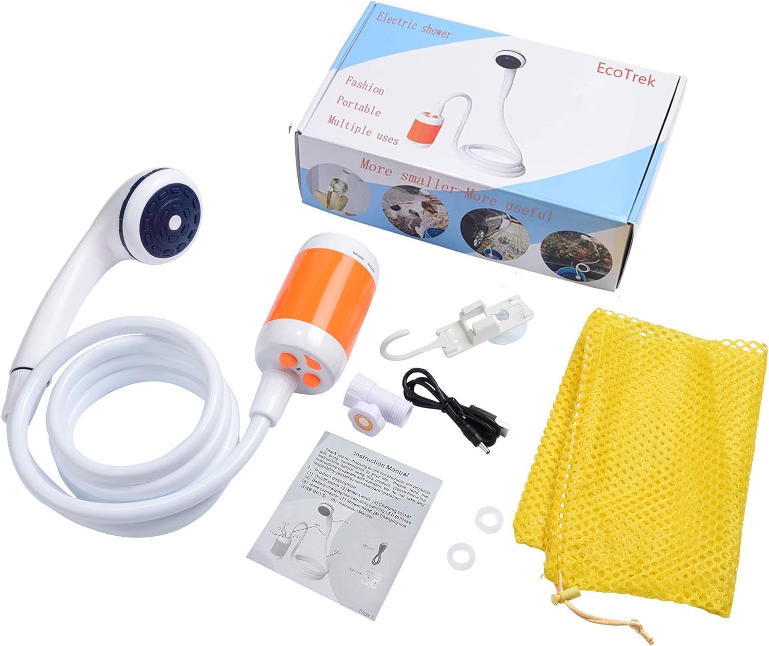 Tragbare Dusche USB Duschpumpe Wiederaufladbare Batterie Outdoor Dusche für Trave Camping Camp Geeigneter Elektrischer Duschkopf für Wandern Campingplätze