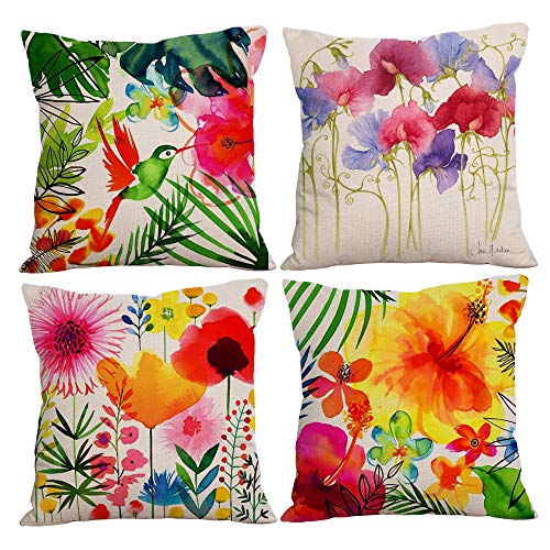Outdoor-Decorative-Throw-Pillow-Cover-18x18-Inch-Patio-Flower-Pillow-Cushion-Cases-for-Couch-Sofa-Bed-Insert-Not-Included--4-Packs Outdoor Decorative Throw Pillow Cover 18×18 Inch Patio Flower Pillow Cushion Cases for Couch Sofa Bed Insert Not Included–4 Packs