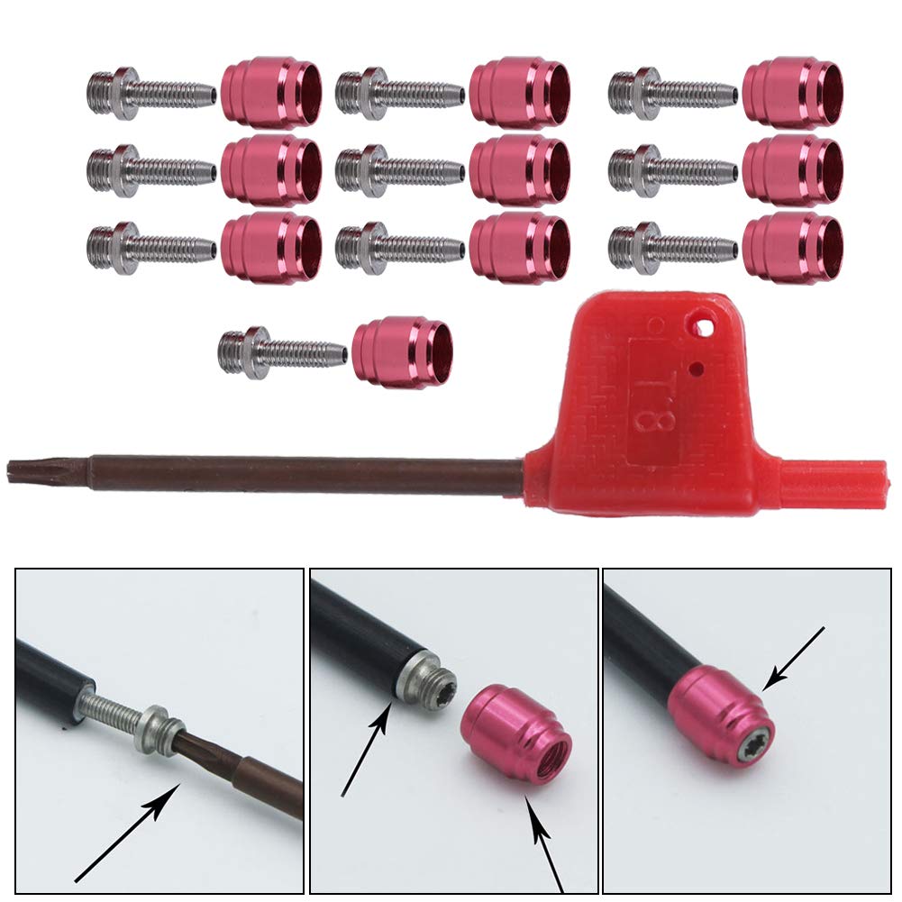 KIMISS Stealthamajig Olive And Barb Red Silver Set di Teste in Acciaio Inossidabile + Lega di Alluminio per Freno Quickconnect Quickinstall Oil Tube