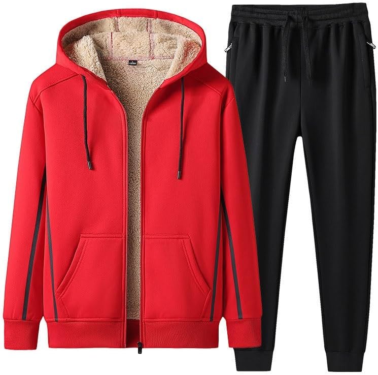 Men's Casual Long-sleeved Sports Suit Plush Thick Hooded Sweatshirt