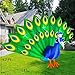 SEASONBLOW 7 Ft Long Christmas Inflatable Peacock Decorations, LED Light Christmas Inflatable Tail Spread Peacock for Xmas Lawn Yard Garden Home Indoor Outdoor