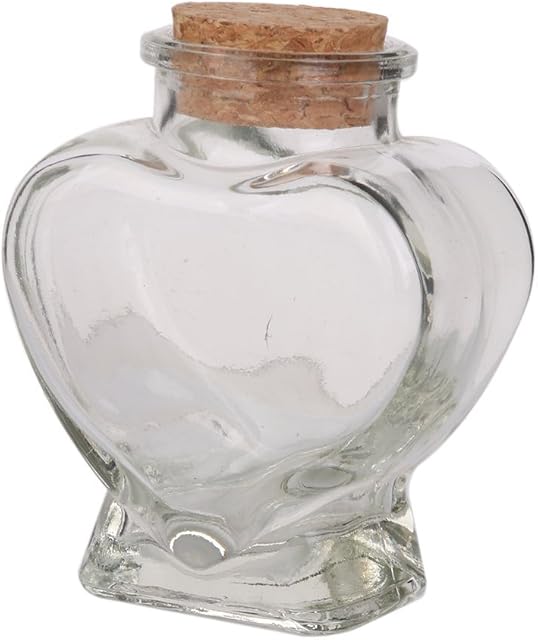 Romote Mini Glass Heart Favor Jars Storage Bottle with Cork.