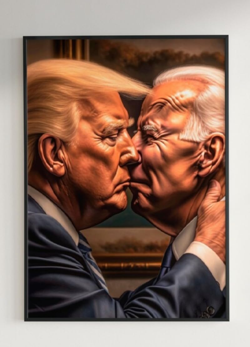 Diamond Painting Kits for Adults - Donald Trump Kissing Joe Biden DIY 5D Diamond Art Kits Full Drill Diamond Dots Paintings with Diamonds Gem Art and Crafts Home Decor (20x28 inch)