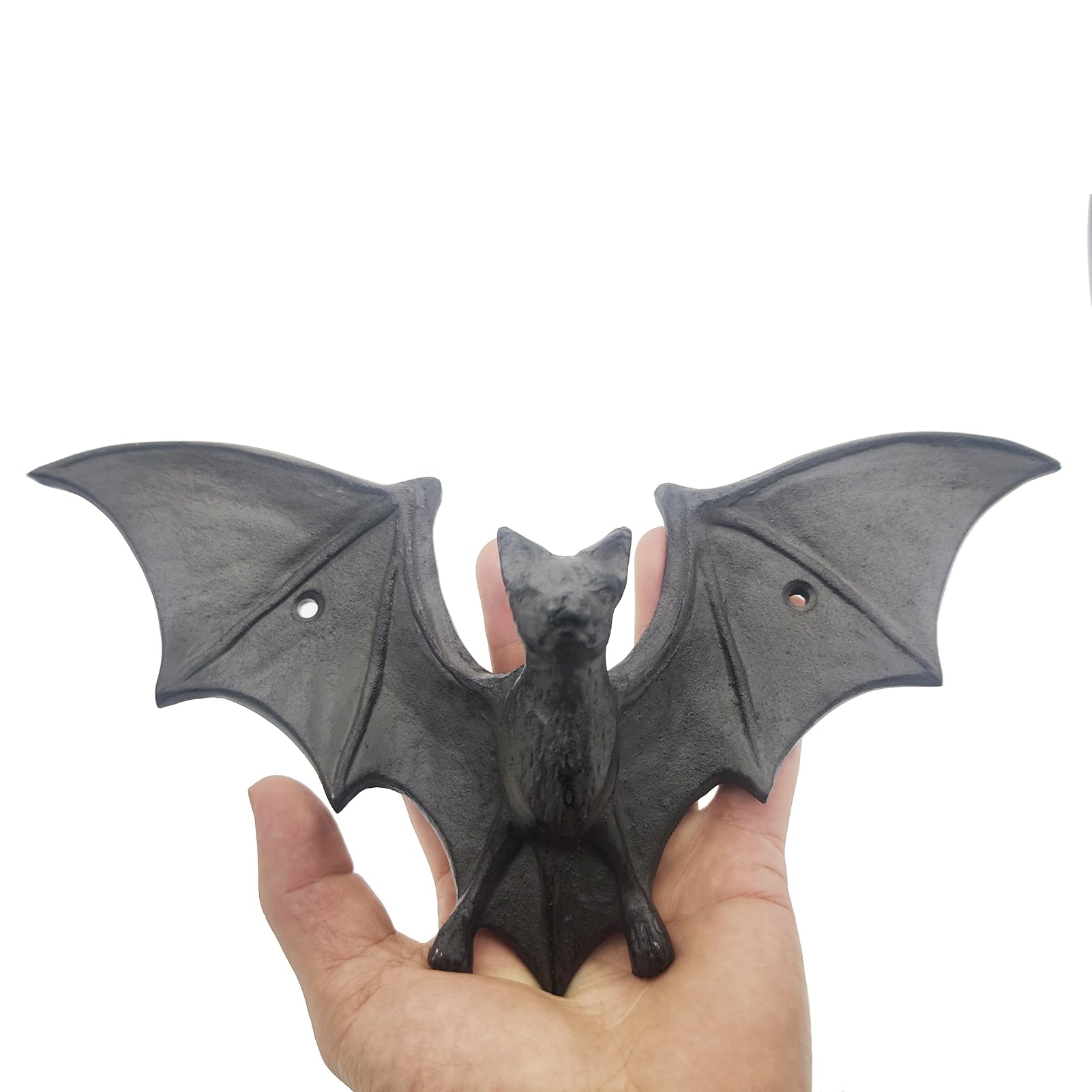 Rustic Cast Iron Bat Hooks, Wall Mounted Farmhouse Coat Hangers, Heavy Duty Vintage Black Bat Hooks for Hanging Coats, Bags, Hats, Towels, Clothes, Scarf, Halloween Decoration