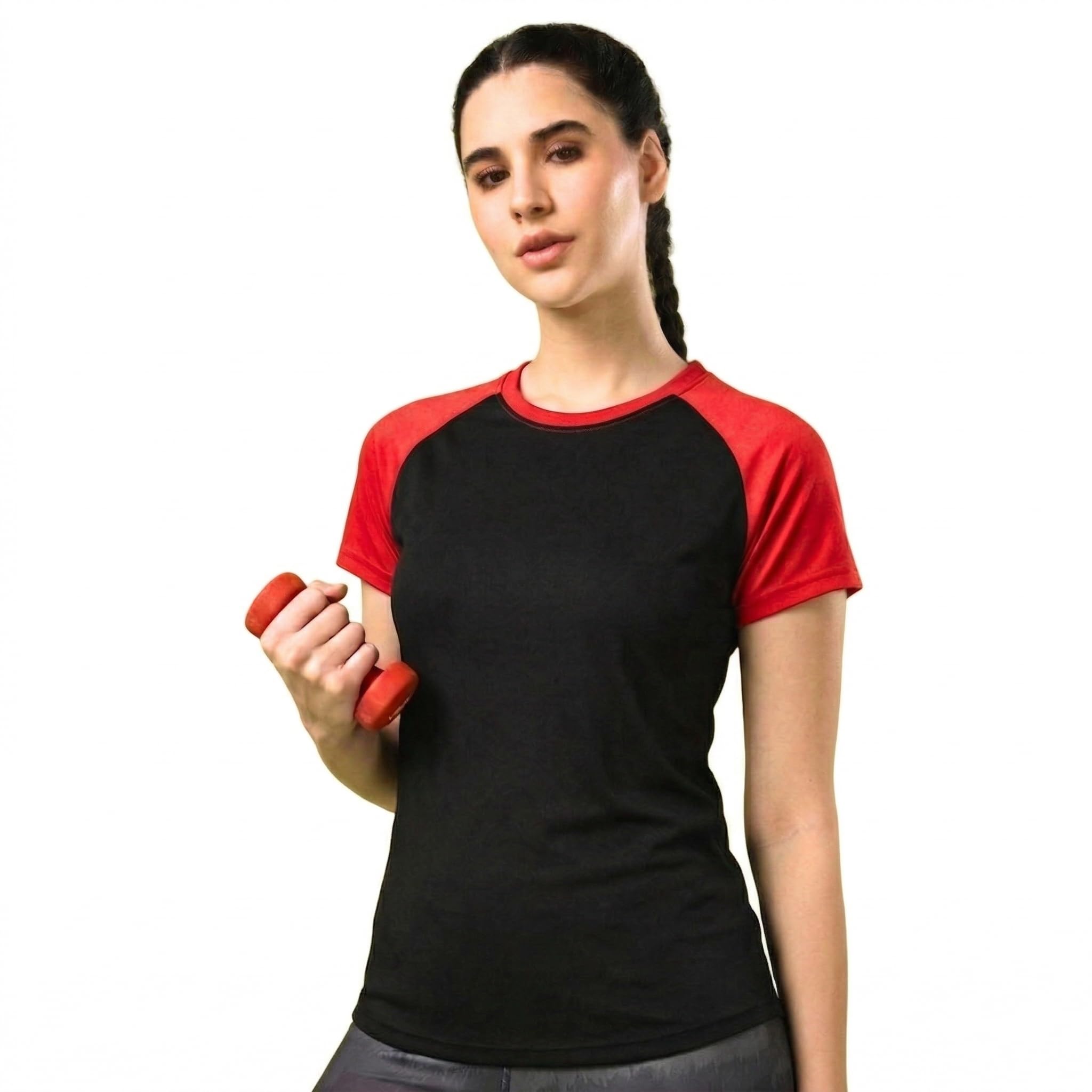 side up Gym T Shirt for Women Workout, Cotton Blend, Hald Sleeve, Round Neck, Comfortable, Breathable, Light Weight (Pack of 1)-picture-20