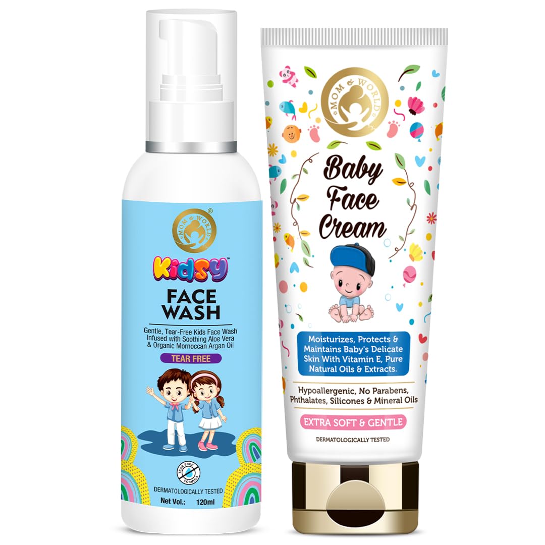 Mom & World Kidsy Face Wash, 120ml + Baby Face Cream 50gm
