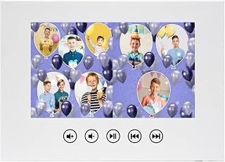 Custom Birthday Video Card for Boys – Playable Slideshow with Photos – Unique Tech Gift for Kids – 7” LCD Display, Rechargeable Battery, 8GB Built-in Memory