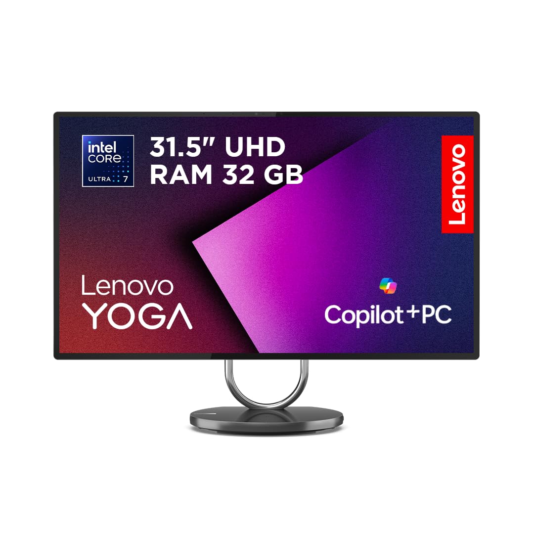 Lenovo Yoga All in One PC | 31.5" UHD Display | Intel Core Ultra 7 258V | 32GB RAM | 1TB SSD | NVIDIA GeForce RTX 4050 | Windows 11 Pro | QWERTZ | grau | inkl. Tastatur & Maus | 2 Jahre Premium Care