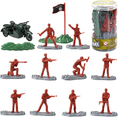 ViiKONDO Ejército Hombres Juguete Figura de Acción Soldado Rojo 23 piezasCubo Tropas de Oriente Medio Hombre Militar 10 Poses Únicos Moderno Frente disponible en Yaxa Colombia