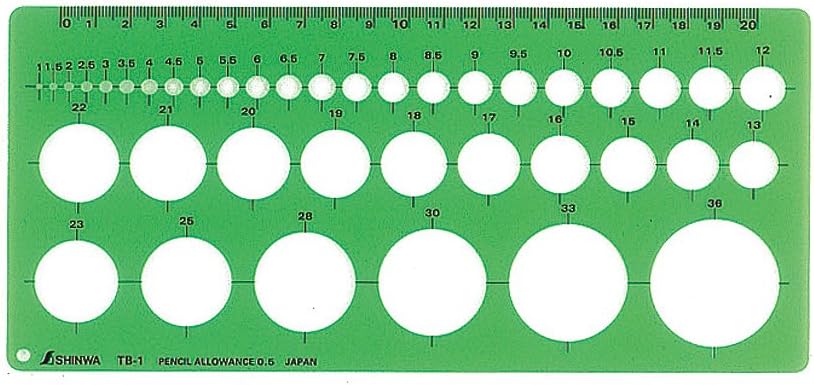 Shinwa Sokutei Template, Circular Ruler, Medium 66004