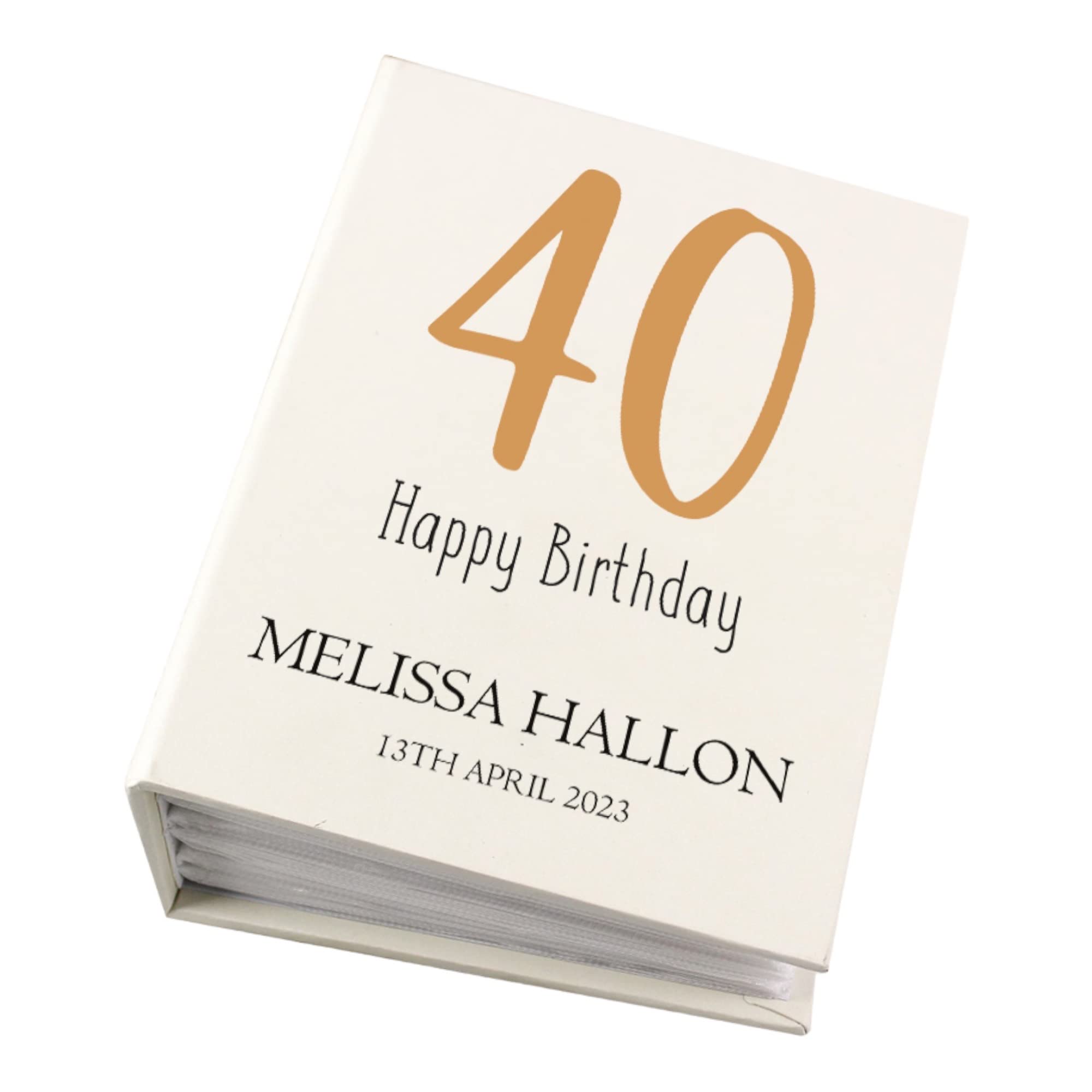 Personalised 40th Birthday Photo Album With Sleeves 100 x 6x4 Capacity