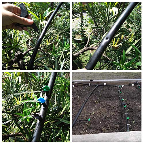 Image of 60 Pieces Drip Emitter, 3 Sizes Garden Flag Irrigation Dripper Emitter, Trees and Shrubs, Per Hour1 GPH, 2 GPH, 4 GPH.