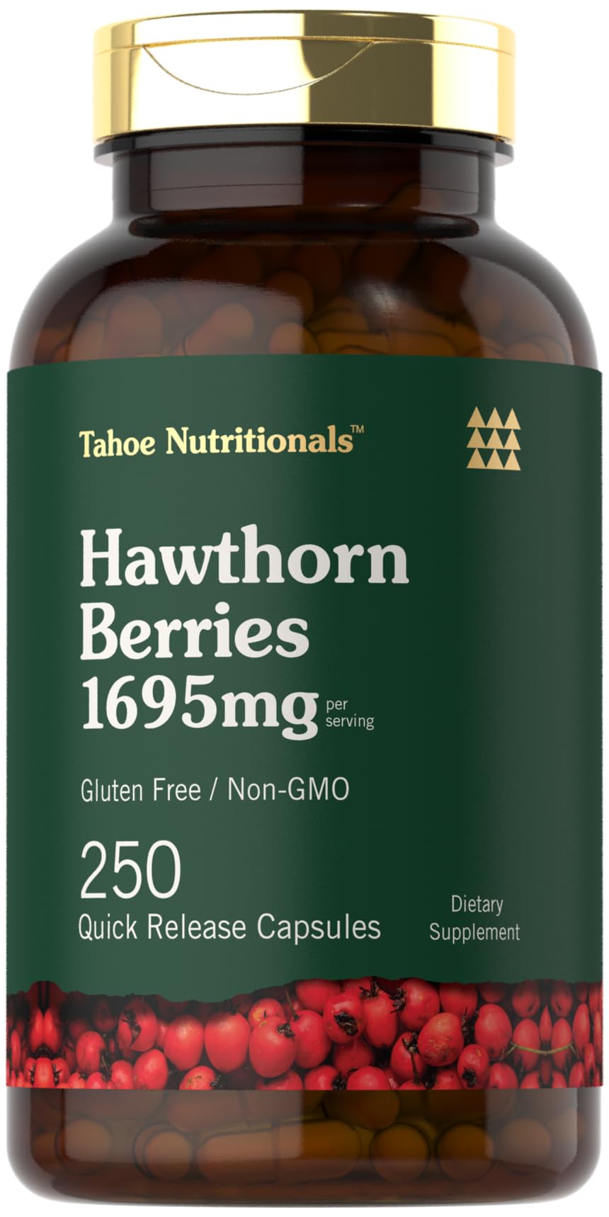 Tahoe Nutritionals Hawthorn Berry Capsules | 1695 mg | 250 Count