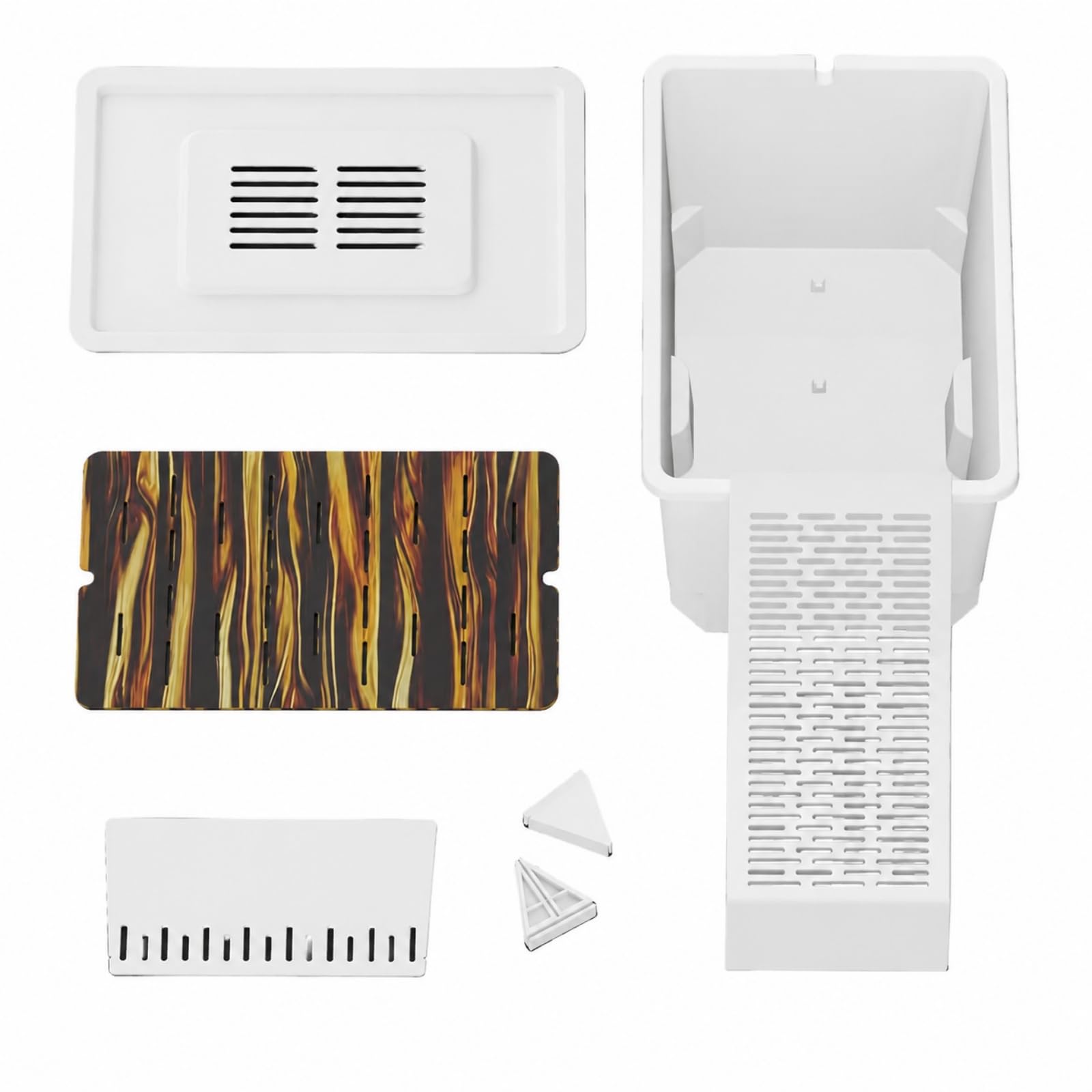 Hábitat Tortuga con Tapa Ventilada Terrario Acrílico con Plástico Impermeable