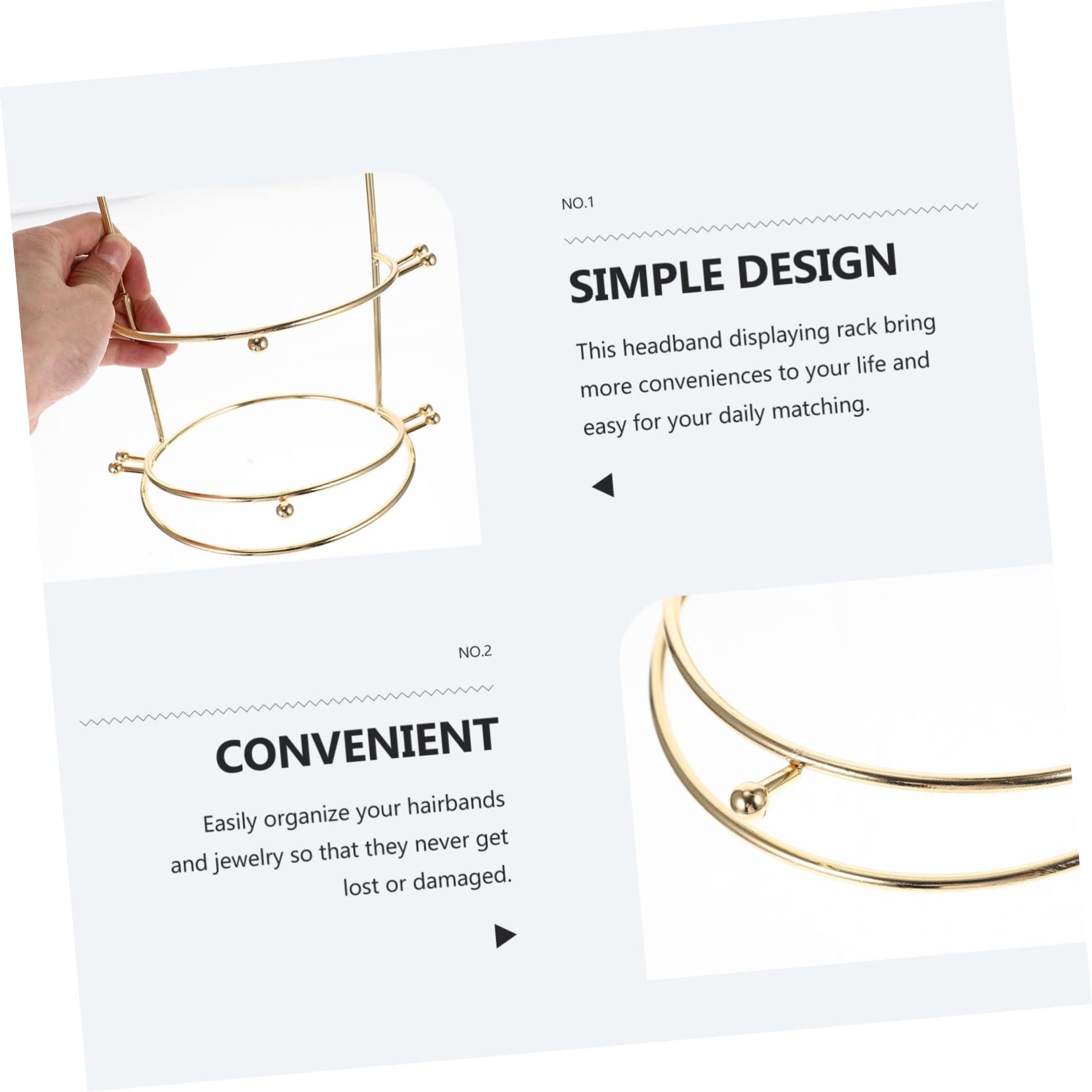 Cabilock Three-tier Crown Display Stand for Bridal Headbands Organizer for Hair Accessories Jewelry Holder for Necklaces and Bracelets Elegant Storage Rack for Home and Shops