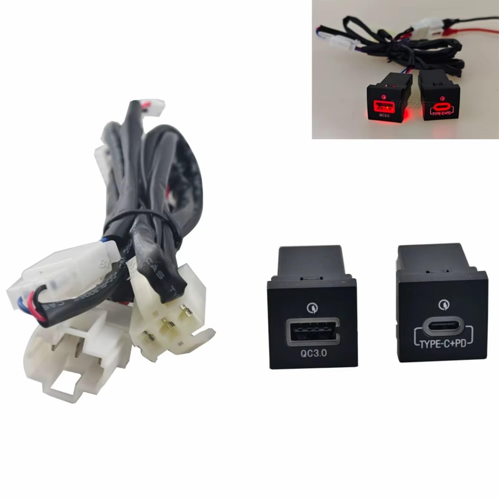 Consola USB Compatible Con VW Para Golf 6 Para Jetta 5 MK5 2006-2012 Para Cargador 12V 24V Salida De Carga Potencia QC3.0 PD Para Tipo Puerto USB Coche