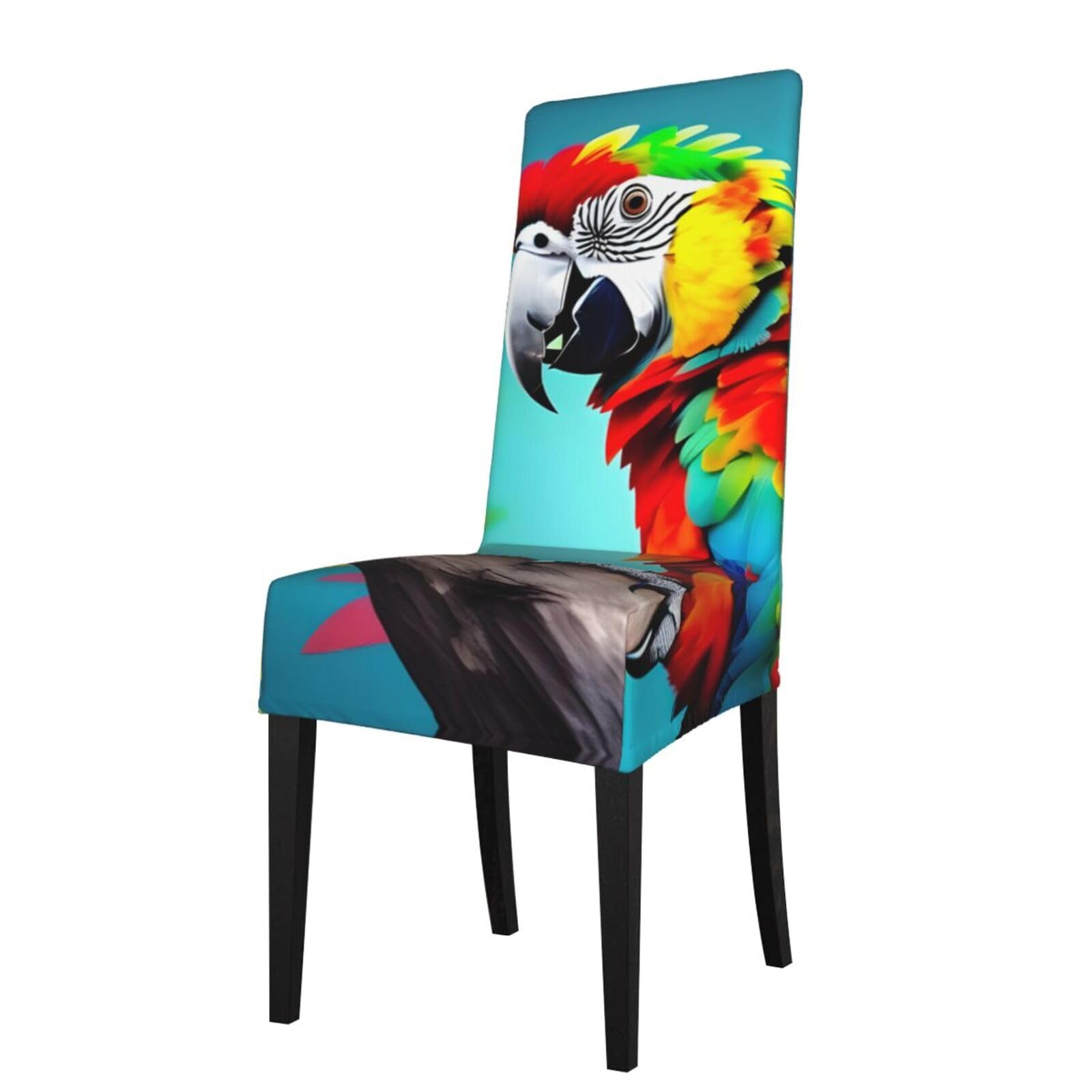 Fundas impermeables extraíbles para sillas de comedor con diseño de loros y gran elasticidad